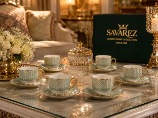 سرویس قهوه خوری آیسن طرح ملانی سبز