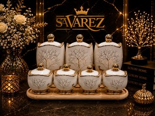 سرویس پاسماوری با استند چوبی آلن طرح غزال زرد