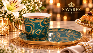 فنجان نعلبکی اسپرسو ریو طرح سان سبز